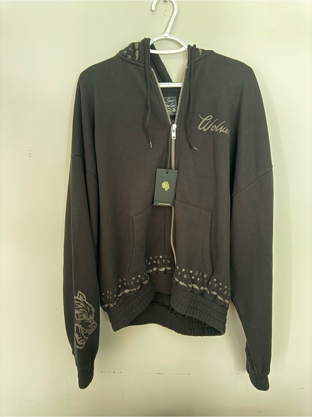 Dark Sport NWT Chambers full zip hoody black oversized Vintage western drop